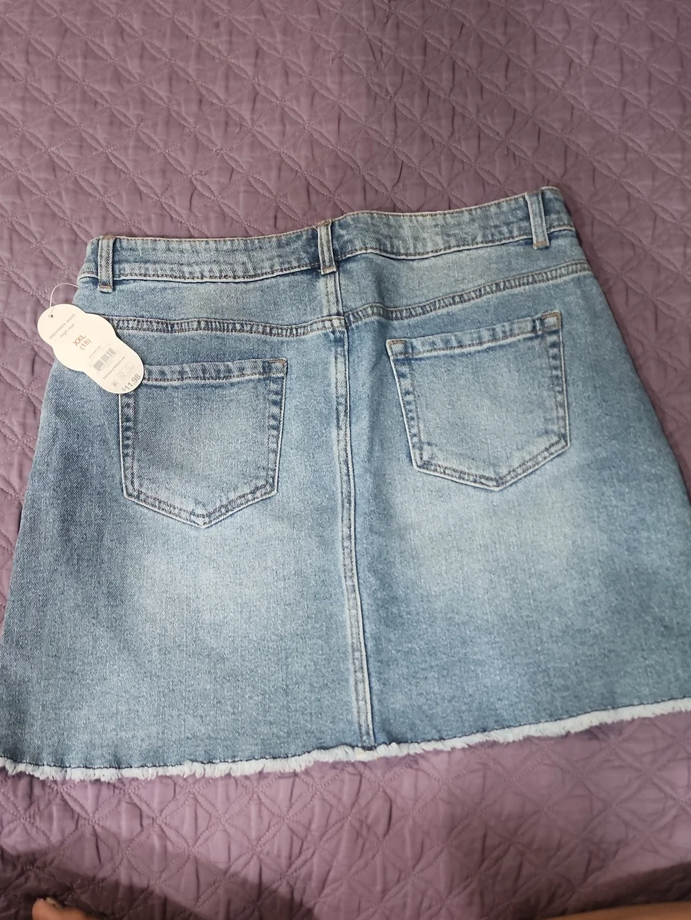 Wonder Nation Denim Mini Skirt with Frayed Hem XXL (18)